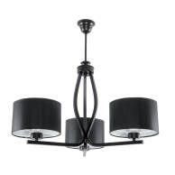 LAMPA WISZĄCA SUFITOWA ŻYRANDOL KLASYCZNY CZARNY DO SALONU LOFT 3xE27 HILDA NEGRO 11-532