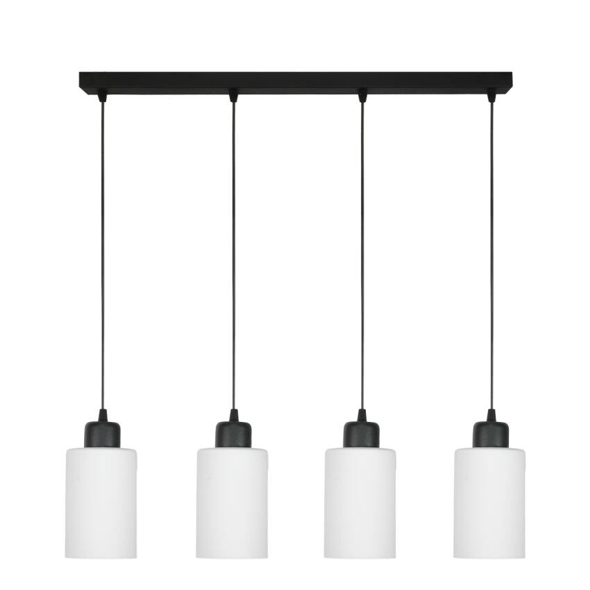 LAMPA SUFITOWA WISZĄCA CZARNA KLOSZ SZKLANY BIAŁY LOYD BIANCO 15-061