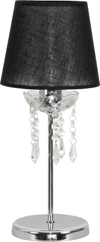 Lampa stołowa chromowana z kryształkami NOLA NEGRO 12-396