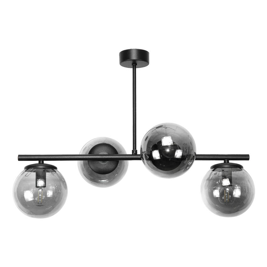 LAMPA WISZĄCA SUFITOWA ŻYRANDOL KULE GRAFIT NAD STÓŁ DO KUCHNI LOFT 4xE14  TITAN NEGRO 14-931