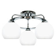 LAMPA WISZĄCA SUFITOWA ŻYRANDOL LED DO SYPIALNI BIAŁE KULE CHROM 3xE27 GUANTA 14-532