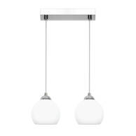 LAMPA WISZĄCA SUFITOWA ŻYRANDOL LISTWA BIAŁE KULE LOFT LED 2xE27 MOKA SILVER 13-678