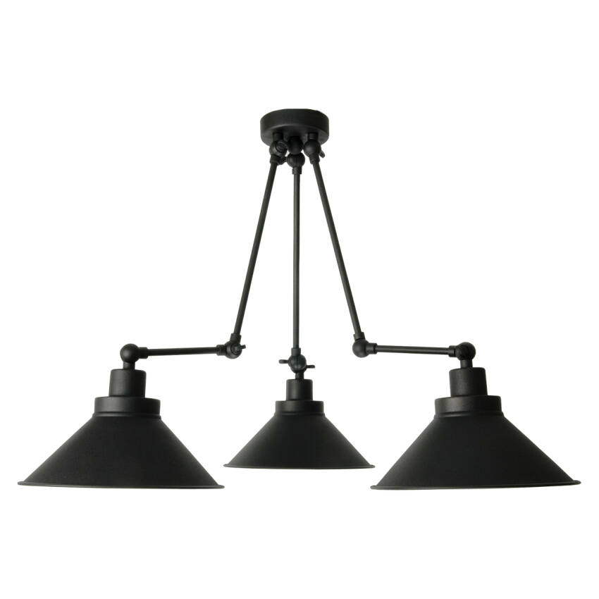 LAMPA WISZĄCA SUFITOWA ŻYRANDOL CZARNY INDUSTRIALNY LED DO KUCHNI 3xE27 COROLLA 13-332