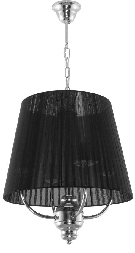 Lampa wisząca sufitowa chromowa abażur czarny KARINA NEGRO 1-851