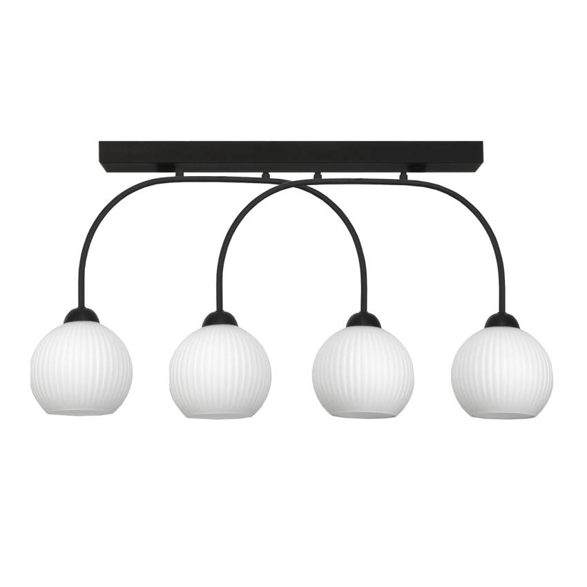 LAMPA WISZĄCA SUFITOWA ŻYRANDOL DO KUCHNI KULE BIAŁE CZARNA LED 4xE27 ZETA 15-498