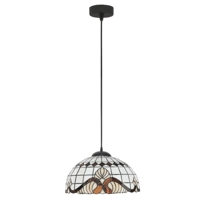 LAMPA SUFITOWA WISZĄCA CZARNA KLOSZ SZKLANY WITRAŻOWY WIT 15-094Z