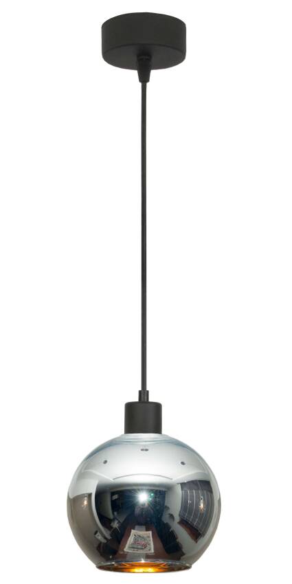 Lampa wisząca czarna klosz chrom AGAT  BLACK AGAT 14-005