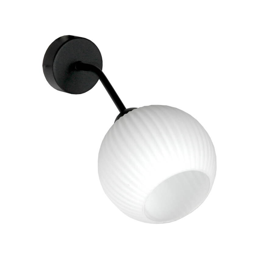 KINKIET ŚCIENNY ŁAZIENKOWY LED NAD LUSTRO BIAŁY KLOSZ LOFT CZARNY 1xE27 15-213 ITAL