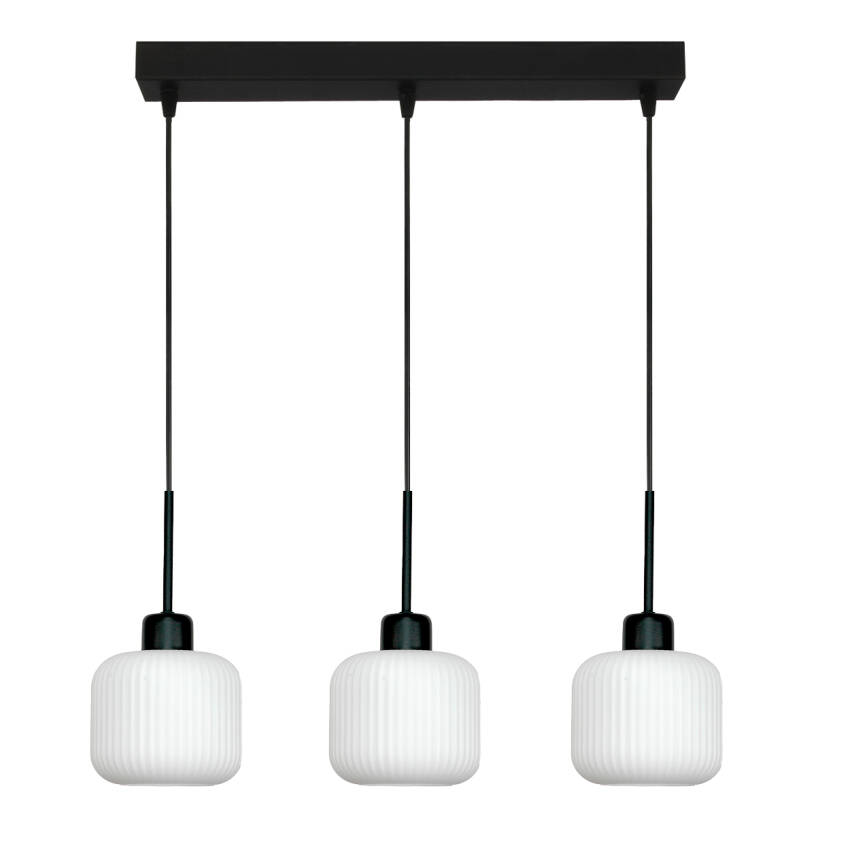 LAMPA WISZĄCA SUFITOWA ZWIS LISTWA LED BIAŁY KLOSZ GLAMOUR LOFT 3xE27 BEKA BIANCO 14-964