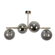 LAMPA SUFITOWA WISZĄCA ŻYRANDOL KULE GRAFIT ZŁOTA GLAMOUR NAD STÓŁ DO 4xE14 TITAN GOLD II 15-588