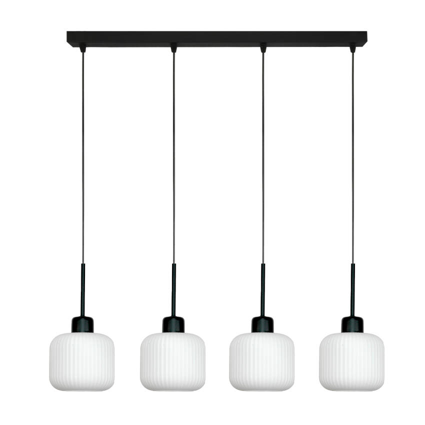 LAMPA WISZĄCA SUFITOWA ZWIS LISTWA LED BIAŁY KLOSZ GLAMOUR LOFT 4xE27 BEKA BIANCO 14-961