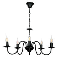 LAMPA WISZĄCA ŻYRANDOL ŚWIECZNIK KLASYCZNY CZARNY 15-510 KANDELE