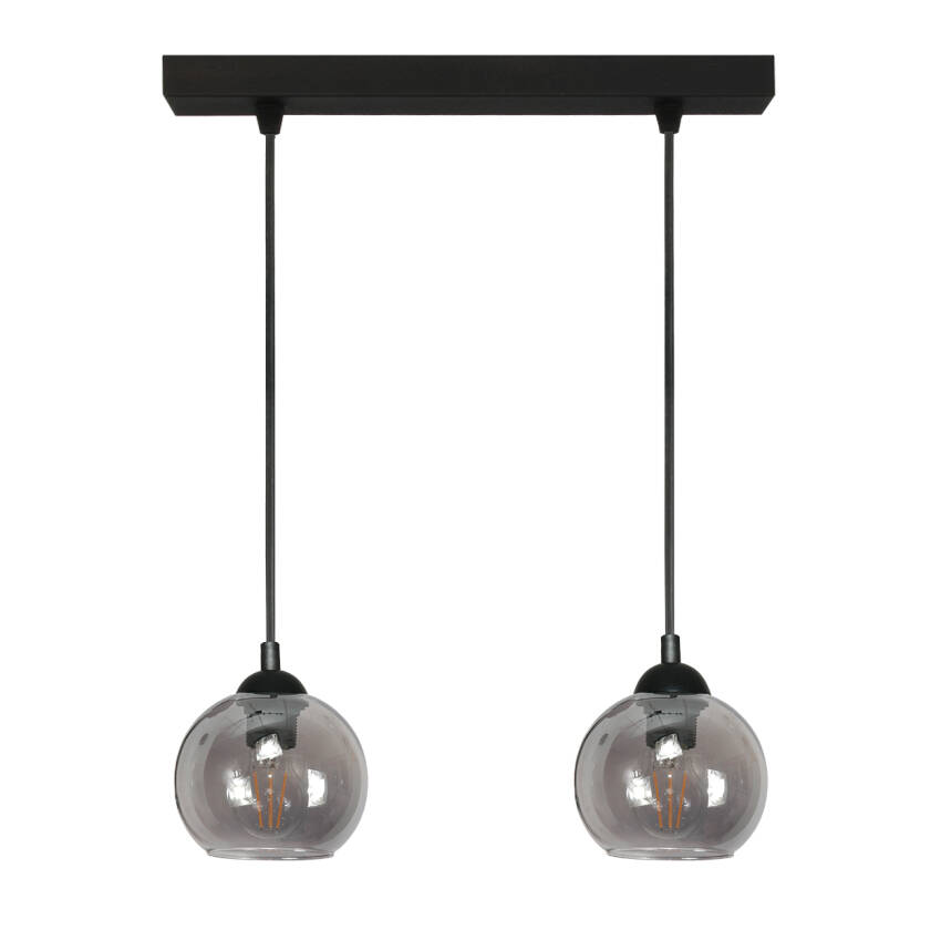 LAMPA WISZĄCA SUFITOWA ZWIS LISTWA ŻYRANDOL DO SALONU GRAFIT KULE 2xE27  MODE 14-298