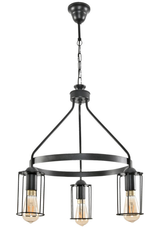 Lampa wisząca sufitowa industrialna loft czarna HAVEL 11-512