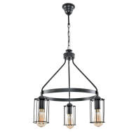 LAMPA WISZĄCA SUFITOWA ŻYRANDOL LOFT DO KUCHNI DRUCIANE KLOSZE 3xE27 HAVEL 11-512