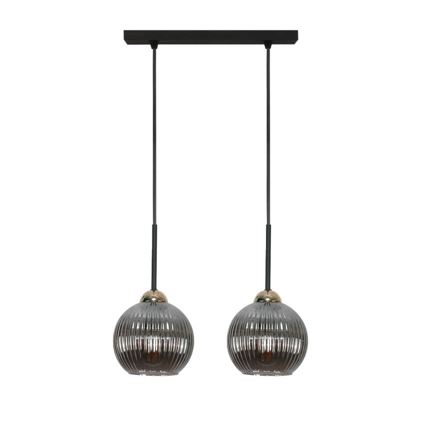 LAMPA WISZĄCA SUFITOWA ZWIS LOFT NAD STÓŁ DO KUCHNI KLOSZ GRAFIT LED 2xE27 PION 15-028