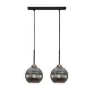 LAMPA WISZĄCA SUFITOWA ZWIS LOFT NAD STÓŁ DO KUCHNI KLOSZ GRAFIT LED 2xE27 PION 15-028