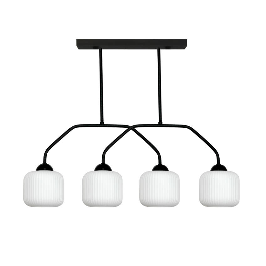 LAMPA WISZĄCA SUFITOWA ŻYRANDOL NAD STÓŁ KLOSZE BIAŁE CZARNA LED 4xE27 ZETA 15-499