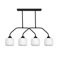 LAMPA WISZĄCA SUFITOWA ŻYRANDOL NAD STÓŁ KLOSZE BIAŁE CZARNA LED 4xE27 ZETA 15-499