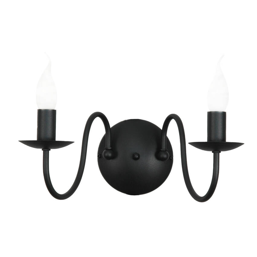 KINKIET ŚCIENNY NAD LUSTRO LED CZARNY LOFT INDUSTRIALNY 2xE14 15-514 KANDELE