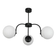LAMPA WISZĄCA SUFITOWA ŻYRANDOL DO SALONU LOFT BIAŁE KULE CZARNA LED 3xE14 15-232 OSKAR