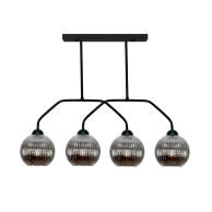 LAMPA WISZĄCA SUFITOWA ŻYRANDOL LOFT NAD STÓŁ GRAFITOWE KLOSZE CZARNA 4xE27 ZETA 15-496
