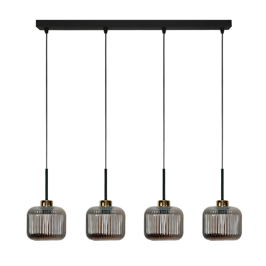 LAMPA SUFITOWA WISZĄCA CZARNA KLOSZ SZKLANY GRAFIT KORN 14-971