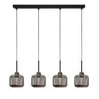 LAMPA WISZĄCA SUFITOWA ZWIS LISTWA KLOSZ GRAFIT INDUSTRIALNA LOFT LED 4xE27 KORN 14-971