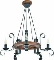 Lampa wisząca świecznik drewniana ERNEST 11-920