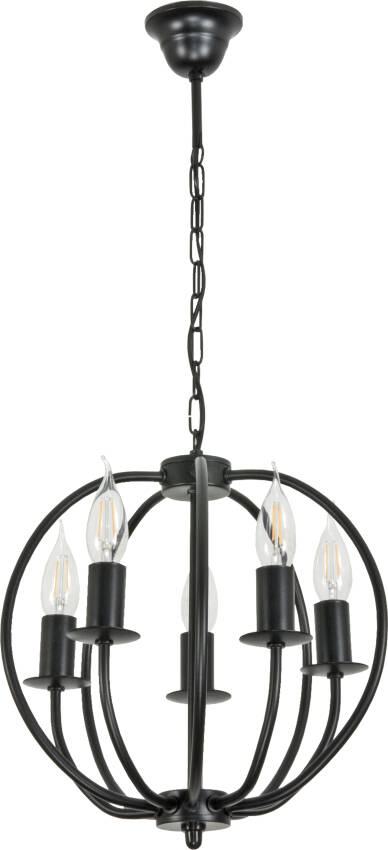 Lampa wisząca sufitowa świecznik czarna  RADO 12-280