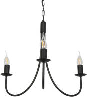 Tradycyjna lampa wisząca sufitowa świecznik czarna  LUMEN NEGRO 14-882