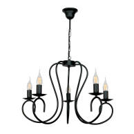 LAMPA WISZĄCA ŻYRANDOL ŚWIECZNIK KLASYCZNY CZARNY 15-520 PLOMYK