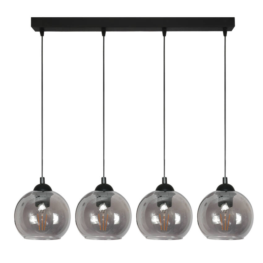 LAMPA WISZĄCA SUFITOWA ZWIS LISTWA GRAFIT KLOSZ INDUSTRIALNA STYLOWA 4xE27 MODE 14-291