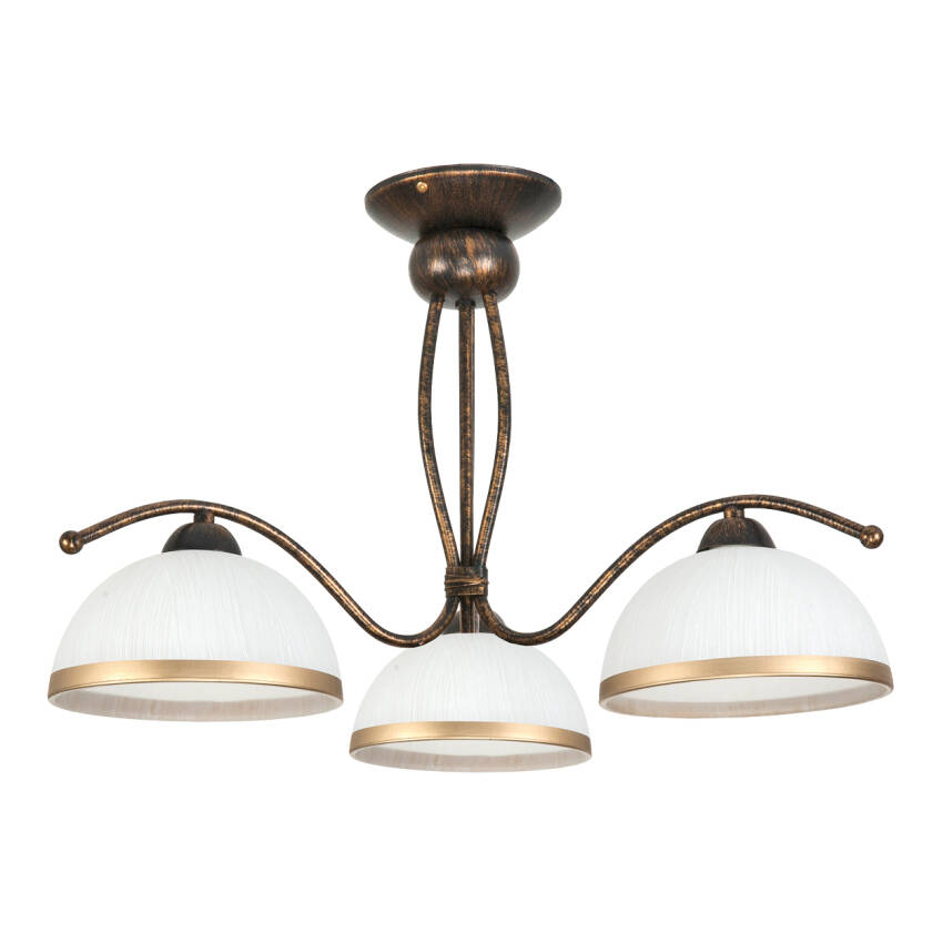 LAMPA WISZĄCA SUFITOWA ŻYRANDOL RETRO DO SALONU STARE ZŁOTO 3xE27 RENOS 1-872