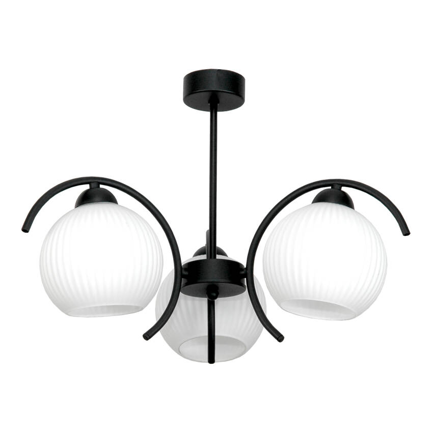 LAMPA WISZĄCA SUFITOWA ŻYRANDOL DO SYPIALNI KLOSZ BIAŁY LED 3xE27 15-332 DANI