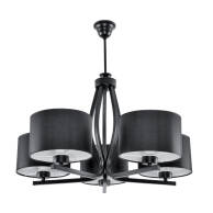 LAMPA SUFITOWA ŻYRANDOL LED DO SALONU NOWOCZESNA CZARNA 5xE27 CZARNY ABAŻUR HILDA NEGRO 11-530