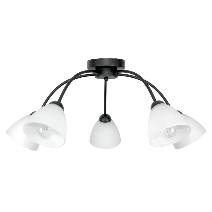 LAMPA WISZĄCA SUFITOWA ŻYRANDOL DO SYPIALNI KLOSZ BIAŁY ELEGANCKA 5xE27 15-310 JAGNA