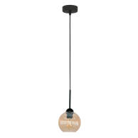 LAMPA WISZĄCA SUFITOWA ZWIS LOFT NAD STÓŁ DO KUCHNI KLOSZ BURSZTYN 1xE27 PION 15-035