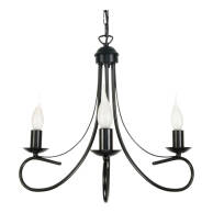 LAMPA WISZĄCA SUFITOWA ŻYRANDOL LED DO SALONU CZARNA RETRO 3xE14 ŚWIECZNIK MAGMA 13-932