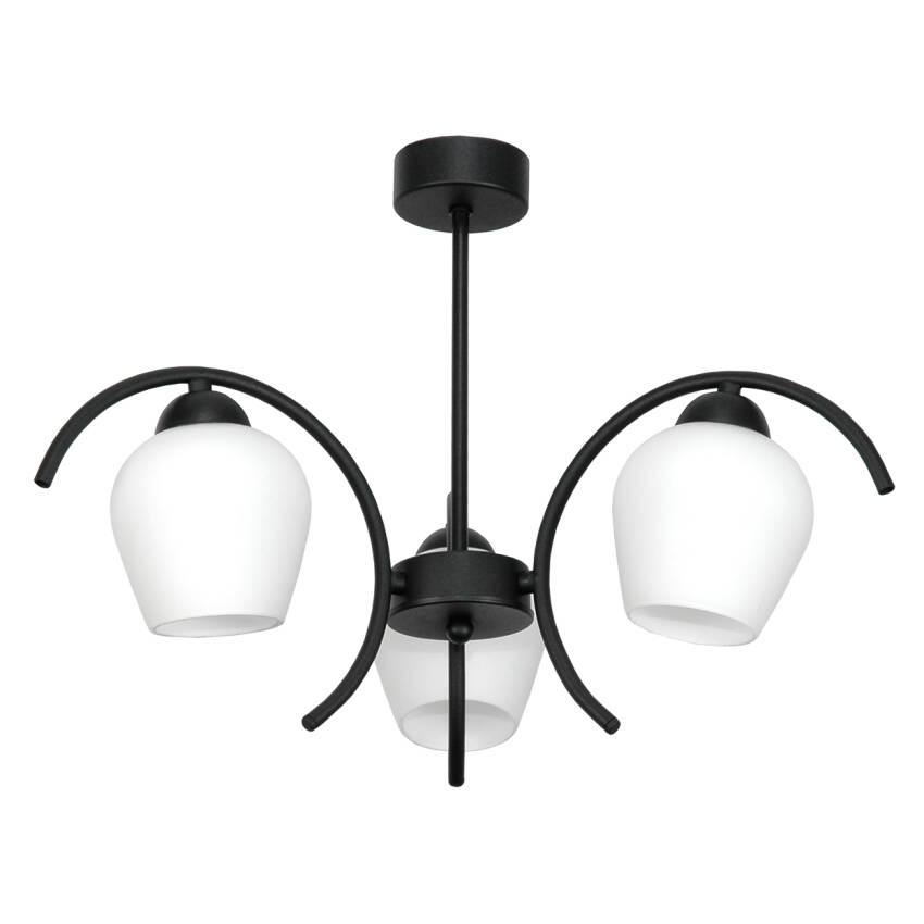 LAMPA WISZĄCA SUFITOWA ŻYRANDOL PLAFON LED DO KUCHNI BIAŁE KLOSZE 3xE27 15-322 DANI