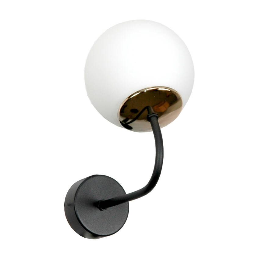 KINKIET ŚCIENNY DO SYPIALNI LED BIAŁA KULA LOFT CZARNY 1xE14 15-293 SOFIA