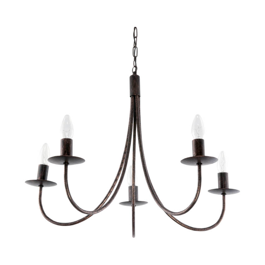 	LAMPA WISZĄCA SUFITOWA ŻYRANDOL LED VINTAGE DO SALONU STARE ZŁOTO 5xE14 LUMEN OLD 710