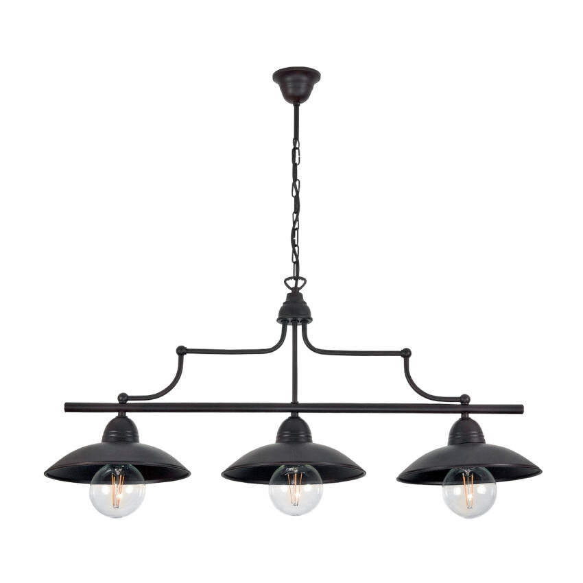 LAMPA WISZĄCA SUFITOWA ŻYRANDOL RETRO NAD STÓŁ BRĄZOWA LOFT 3xE27 TORINO 12-512