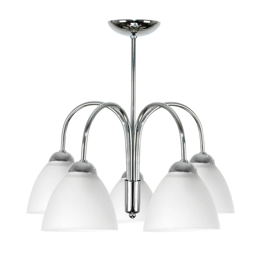 LAMPA WISZĄCA SUFITOWA ŻYRANDOL PLAFON GLAMOUR DO SALONU CHROM 5xE27 DANTE 7-230