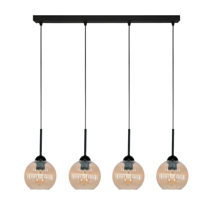 LAMPA WISZĄCA SUFITOWA ZWIS LISTWA NAD STÓŁ DO KUCHNI KLOSZ BURSZTYN 4xE27 PION 15-031