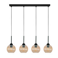 LAMPA WISZĄCA SUFITOWA ZWIS LISTWA NAD STÓŁ DO KUCHNI KLOSZ BURSZTYN 4xE27 PION 15-031