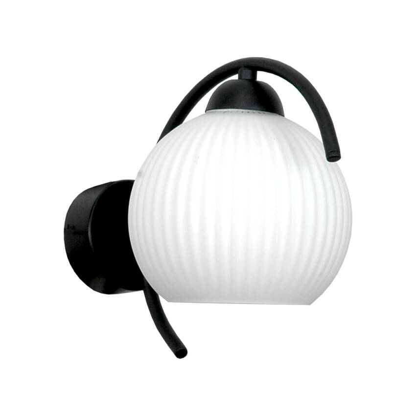 KINKIET ŚCIENNY DO SYPIALNI LED BIAŁY KLOSZ INDUSTRIALNY CZARNY 1xE27 15-333 DANI