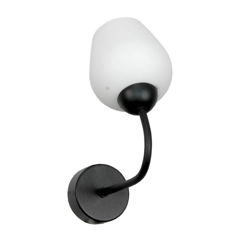 KINKIET ŚCIENNY DO ŁAZIENKI LED NAD LUSTRO BIAŁY KLOSZ LOFT CZARNY 1xE27 15-303 SOFIA