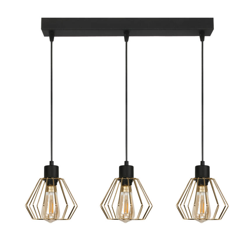 LAMPA WISZĄCA SUFITOWA ZWIS LISTWA LED DO KUCHNI KLOSZ DRUCIANY LOFT 3xE27 GIRO 14-302