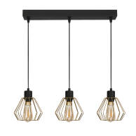 LAMPA WISZĄCA SUFITOWA ZWIS LISTWA LED DO KUCHNI KLOSZ DRUCIANY LOFT 3xE27 GIRO 14-302